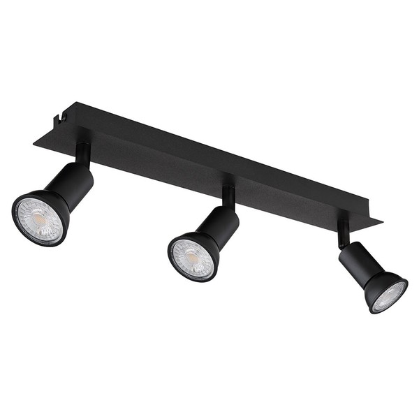 Deckenstrahler Leuchte Spotlampe Schwenkbar Wohnzimmerleuchte 3 Flammig Schwarz-image