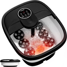 Collapsible Foot Spa Electric Foot Bath with Heat Bubble Remote 24 Motorized ...