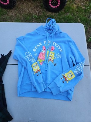 Nickelodeon Spongebob Squarepants ''Stay Positive'' Hoodie Sweatshirt, LG, NEW