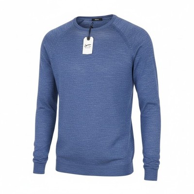 DENHAM Carver Herren Sweatshirt S Blau Baumwollmischung Langarm Pull On Freizeit *