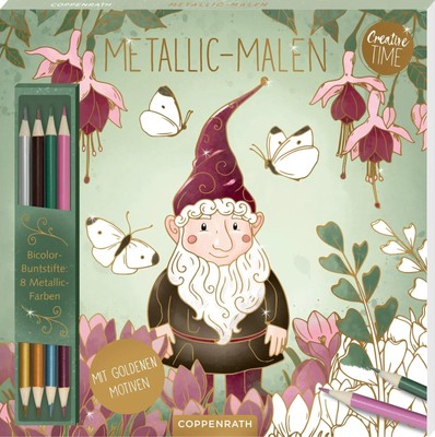 Metallic-Malen Garden Glory Bicolor-Buntstifte: 8 Metallic-Farben Hatkemper Buch
