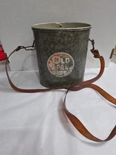 Vintage Old Pal Oval Galvanized Minnow Bucket with Strap Retro MCM Purse Bag