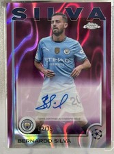 2024-25 Topps Chrome UEFA Bernardo Silva Purple Wave Auto /75 #CA-Be