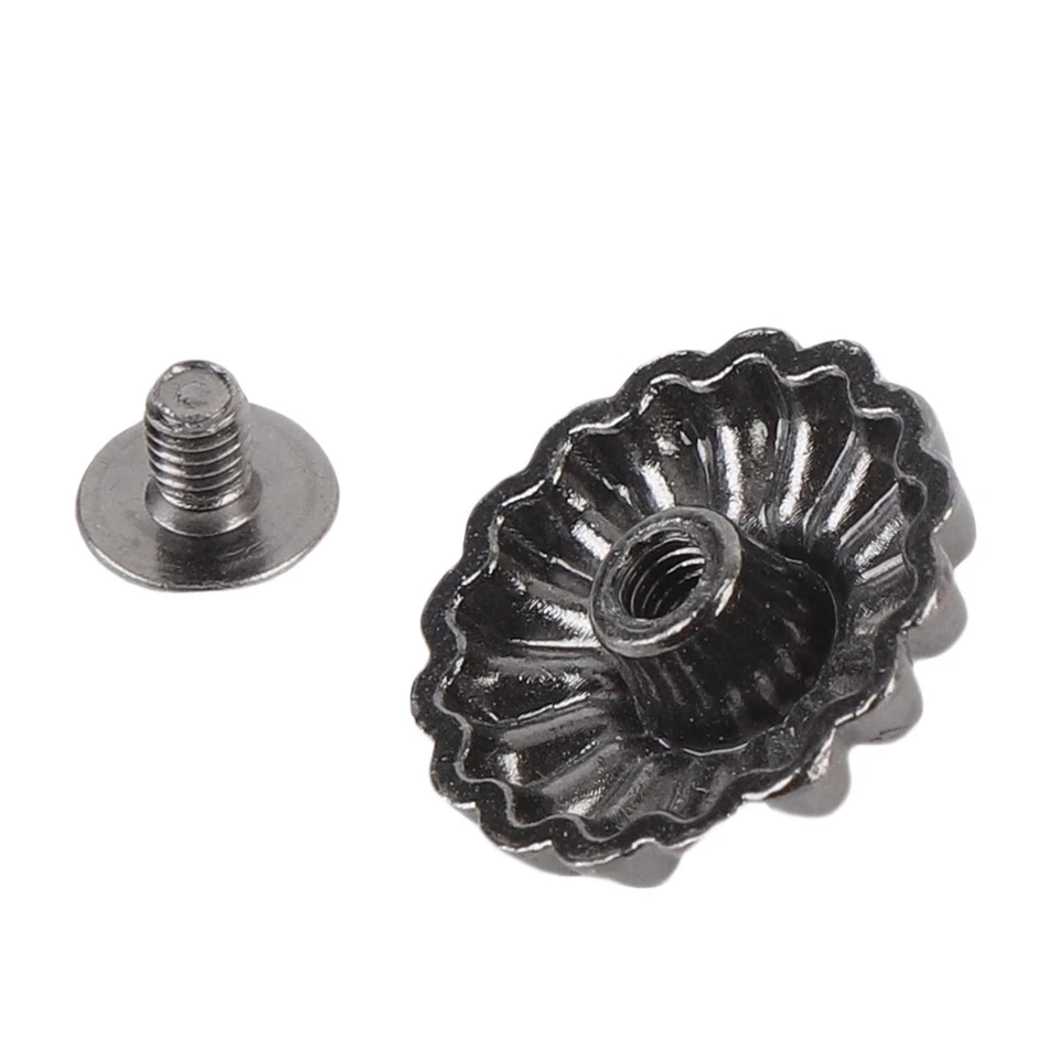 10 Sets Fabric Button And Screw 16.5mm Flower Gunmetal Buttons 4.5mm Screws New. - Image 3 of 4