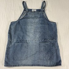 One Teaspoon Overall Dress Womens XS Denim Smock Mini Pinafore Faded Linen Blend