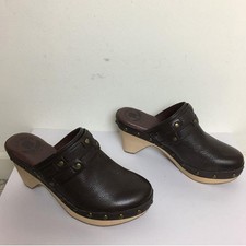 Lucky Brand LK-Mali Womens Leather Clogs Mules Shoes Size 6.5M Brown