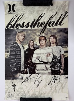 Blessthefall Full Band Signed Autographed 11''x17'' Poster 2008 Bless The Fall