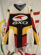 Vintage 90s AXO Sport Dirt Bike Motocross Jersey AOP Large Air Zero Germany