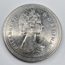 1981 Canadian 25 Cents Coin Queen Elizabeth II Regina Moose Canada #54