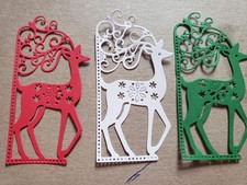 3 Christmas Colors Deer Cardstock die cuts scrapbook cards