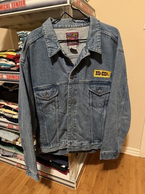 Vintage Planet Mars M&M Candy Jean Jacket Blue Denim XL 90s Embroidered