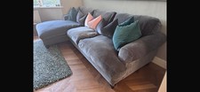 DFS Sydney Left Hand Facing Large Chaise Sofa Charcoal Grey