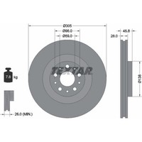 2X Textar 92237603 Bremsscheibe FüR Fiat Opel Doblo 500L Combo 263 351 352 X12
