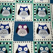 JoAnn Snuggle Flannel Fabric 3 Yards Framed Owl Patch NEW
