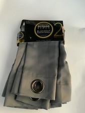 ECLIPSE 2pc Blackout GREY Window Curtain Panels 37 x 63 new