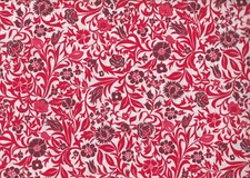 54 Inches VIP Cranston Red  White FLORAL Print 100 Cotton Quilt Fabric PIECE