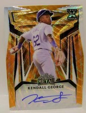KENDALL GEORGE TRUE 1/1 GOLD AUTO CRACKED ICELEAF METAL BASEBALL 2023