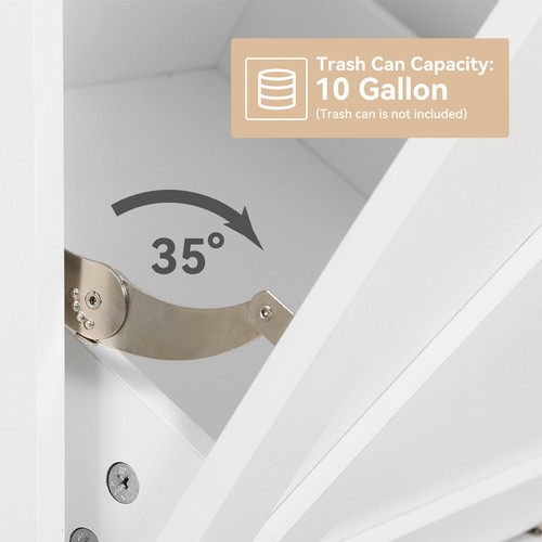 ELECWISH Kitchen Storage Tilt Out Trash Can Cabinet dual purpose with Drawers - Picture 6 of 13