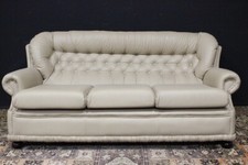 Divano 3 posti Chesterfield Chester bergere monk originale inglese / pelle beige