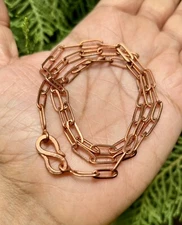 24 inch Pure Copper Cable Link Chain Necklace, Healing Copper Jewelry, Spiritual