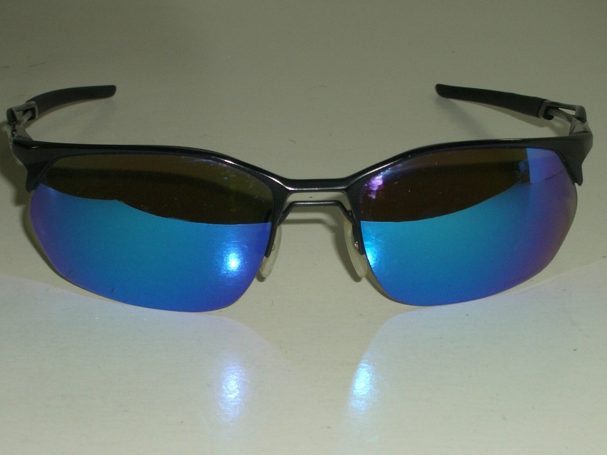 OAKLEY OO4145-0460 136 WIRE TAP 2.0 BLUE MIRROR GRAY SHADE LENS