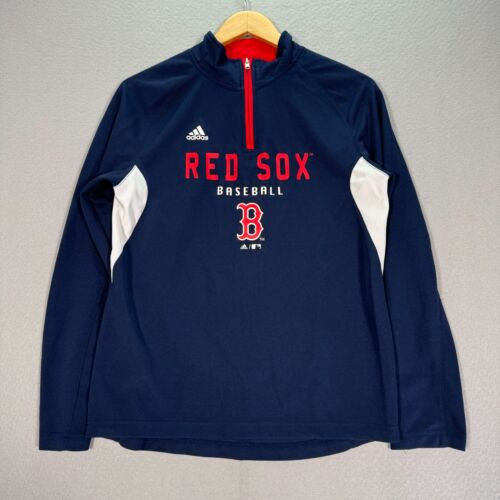 Boston Red Sox Quarter Zip Youth Large Blue Long Sleeve Adidas Baseball MLB