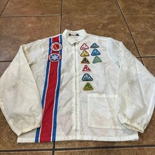Vintage Great Lakes Racing Jacket striped 70s Windbreaker USA Flag Red