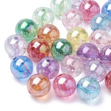 100x Glitter Acrylic Chunky Bubblegum Spacer Beads for Bracelet Jewelry Making