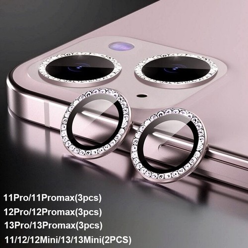 Diamond Camera Protector For iPhone 15 14 Pro Max 13 Glass Metal Ring Lens Film - Picture 21 of 22