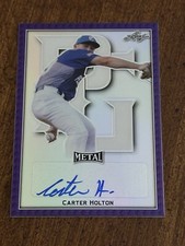 CARTER HOLTON 2020 Leaf Perfect Game METAL PURPLE AUTO #3/25 VANDERBILT BRAVES