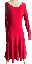 VTG/LOOK/ Sweater Dress Red / Poppy Long Sleeve Midi Size Large