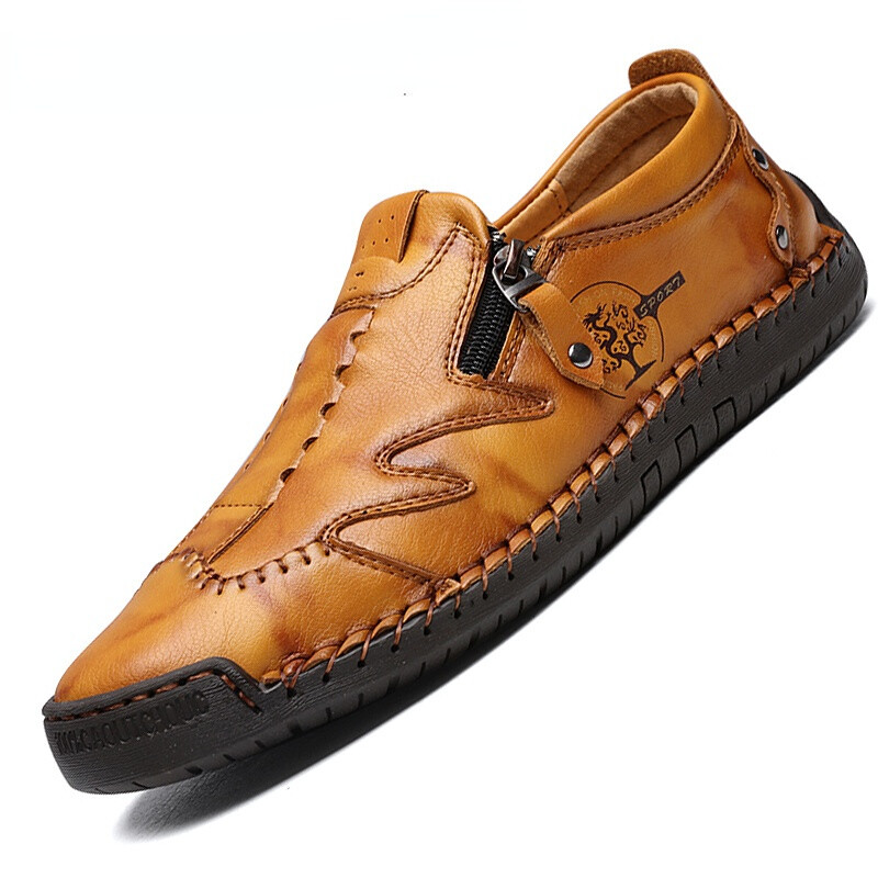 waterproof casual dress shoes Men's Dress Shoes Office Flat Leather Sole Casual Business Gent Waterproof Shoes
