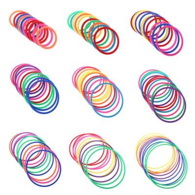 10 Pcs Plastic Toss Rings Throw Carnival Backyard Park Games Kids Intelli