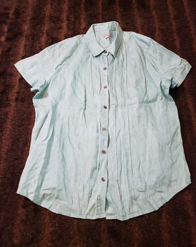 Blusa informal para mujer J grande azul manga corta botones | eBay