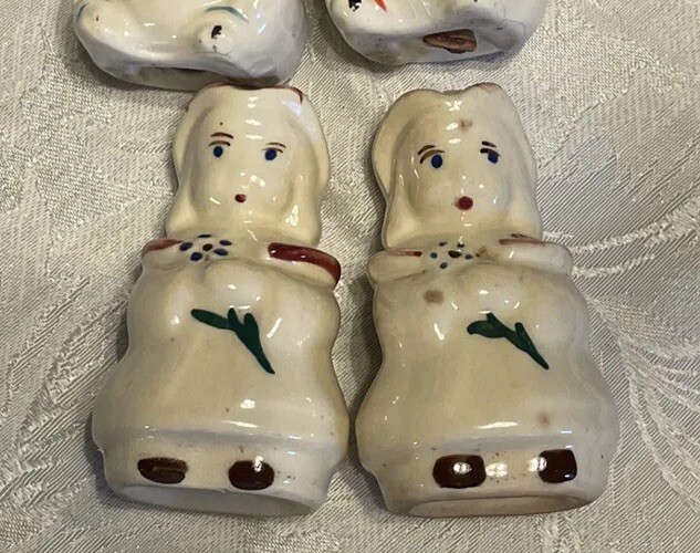 Vintage lady Or BO-PEEP Set Of Vintage Shawnee Pottery- Salt & Pepper Shakers