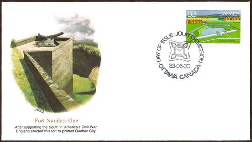 🍁Canada  #990   "FORT NO 1  PORT LEVIS QC."   Brand New  1983  Fleetwood Cover