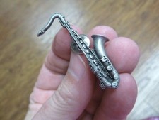 (M-202-E) little TENOR SAX Saxophone pewter tac pin JEWELRY Selmer Mark VI