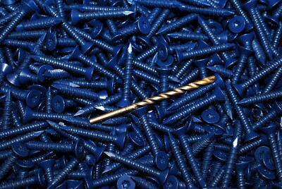(200) T30 Torx Flat Head 1/4 x 1-3/4 Concrete Masonry Screw Tapcon Anchor & Bit