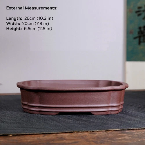 7-12" Large Rectangular Bonsai Pot Traditional Chinese Unglazed Purple Sand Pots - Picture 23 of 34