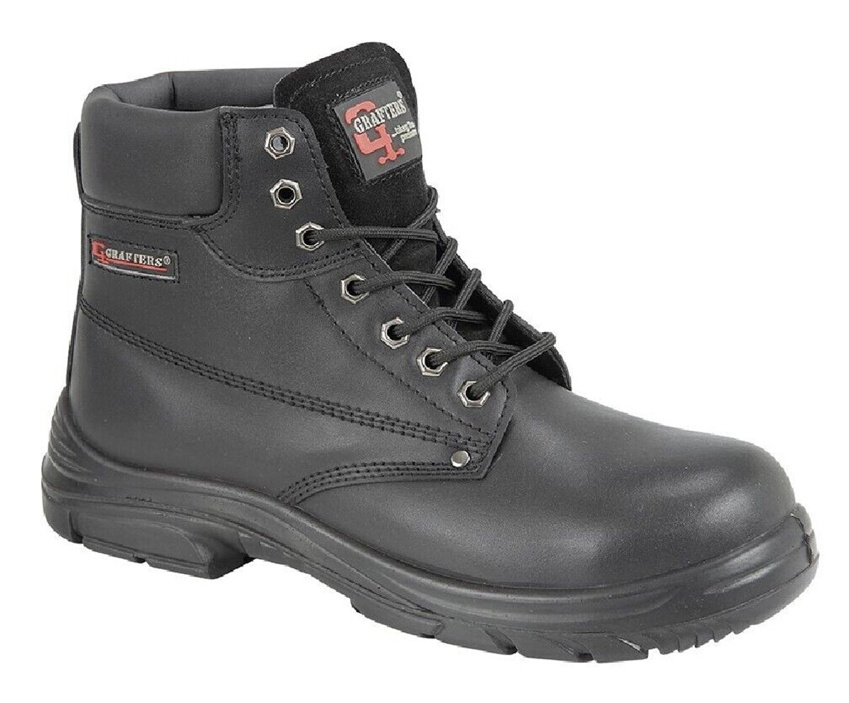 Botas para hombre Grafters anchas EEEEE 7 ojos cuero de seguridad punta de acero UK6-14
