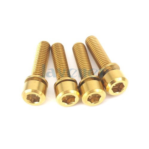 4 Bulloni In Titanio GR5 M6x25 Mm – Vite Testa Conica Esagono Per Bici MTB E Strada