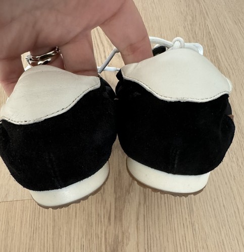 Tory Burch Panelled Logo Patch Sneaker schwarz braun weiß Wildleder Stoff Schuhe 5 - Bild 7 von 10