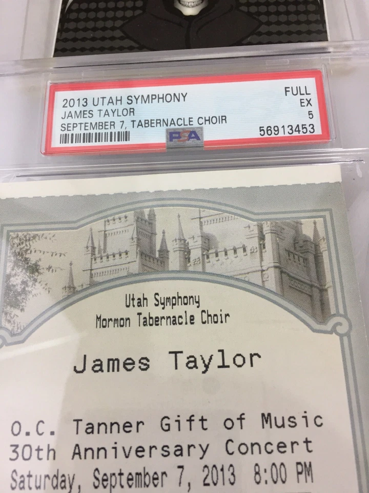 James Taylor Mormon Tabernacle Choir Ticket & Program Psa 5 Very Rare Pop 1 - Image 3 of 4