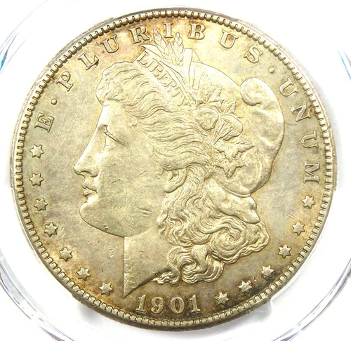 1901-S Morgan Silver Dollar $1 Coin - Rare Date - Certified PCGS AU50 - Rare!