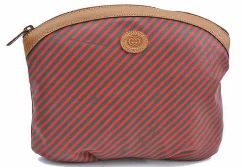 Authentic GUCCI Pouch Clutch Bag GG PVC 