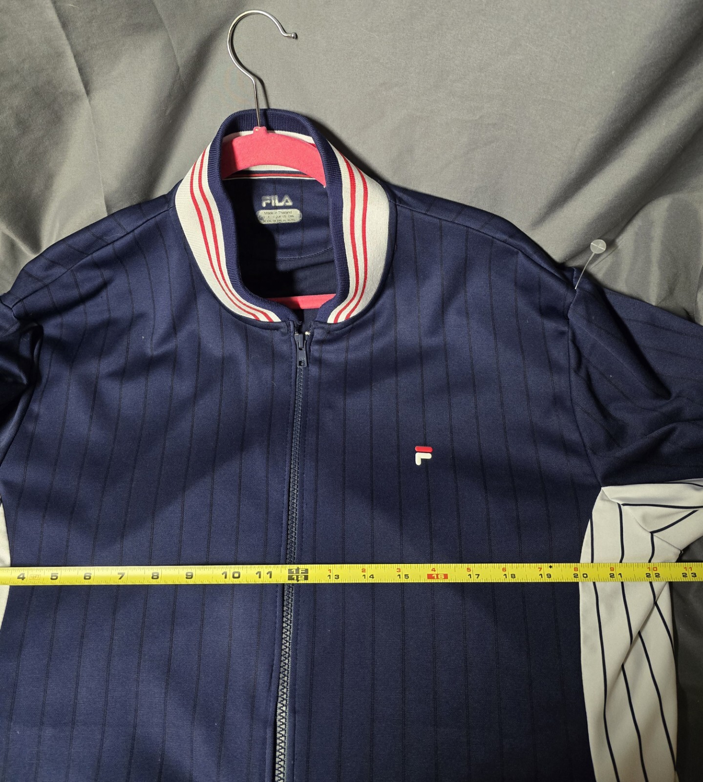 Giacca Fila Tennis Pista Settanta Color Block Gessato Vintage Tg XL Borg