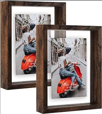 2er Pack 6x4 Bilderrahmen, rustikaler doppelseitiger Bilderrahmen, schwebender Bilderrahmen
