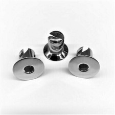 Chrome Hex Head Qtr Turn DZUS Button Fasteners - 600 Flat 50pk