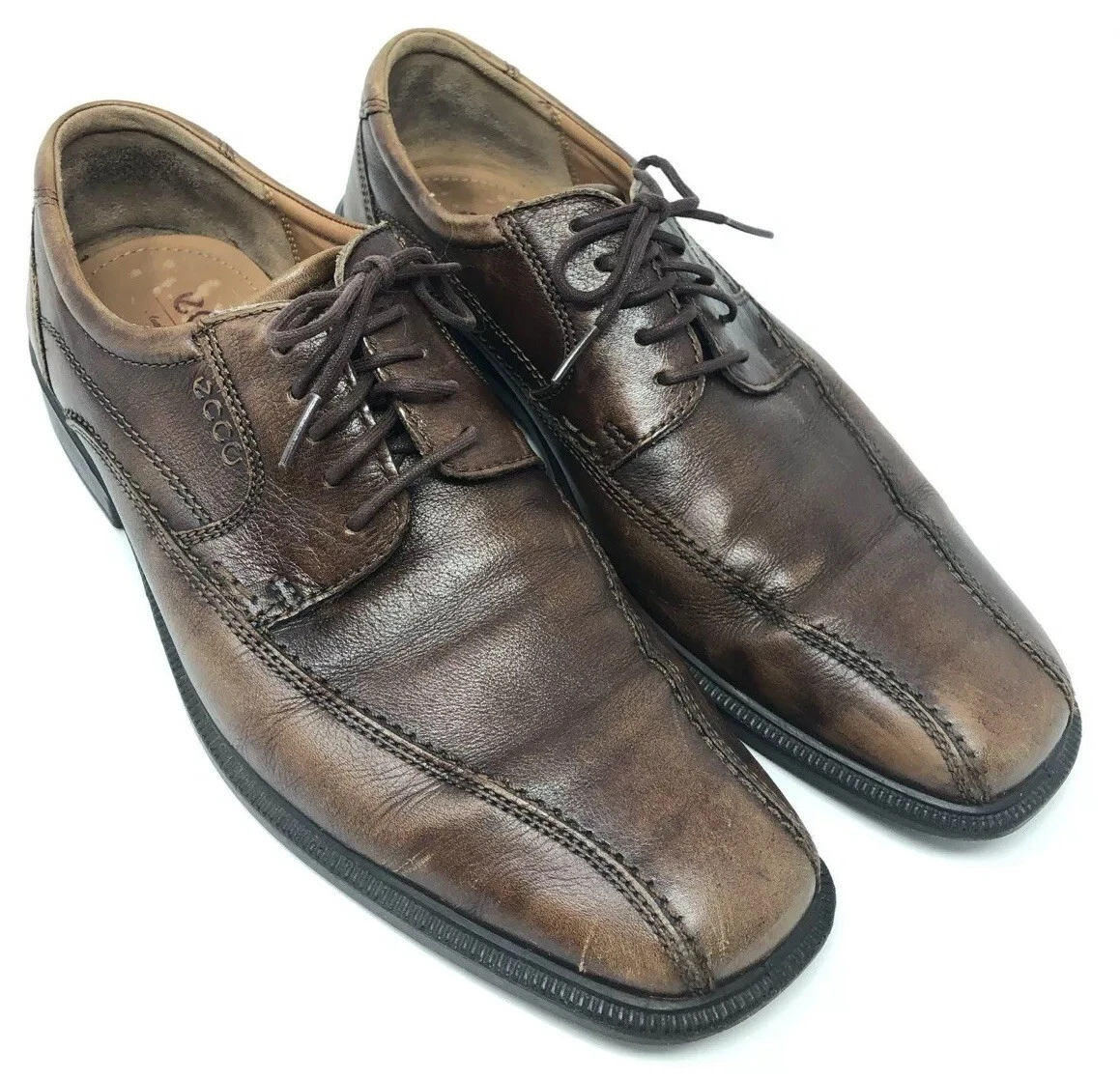 Oxford stringate uomo ECCO in pelle marrone taglia EUR 43 US 9 9 5 SCARPE ELEGANTI PULITE