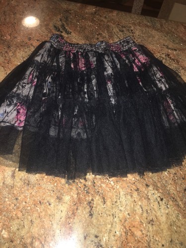D-Signed DISNEY BLACK TULLE SHEER Skirt w/ PINK GIRLS SZ S - Picture 3 of 5